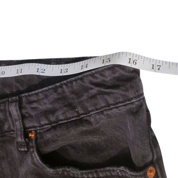 Re/Done 70's Low Rise Straight Jeans In Washed Black W32 - Picture 10 of 12